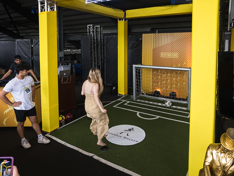 Fan Kicking Soccer Ball